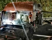 Nocne zderzenie ciężarówek (foto)