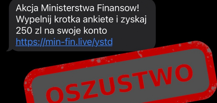 Uwaga na fałszywe SMS-y, które wykorzystują wizerunek Ministerstwa Finansów