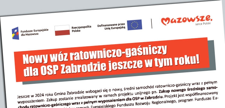 ZABRODZIE: Nowy wóz ratowniczo-gaśniczy dla OSP Zabrodzie jeszcze w tym roku!