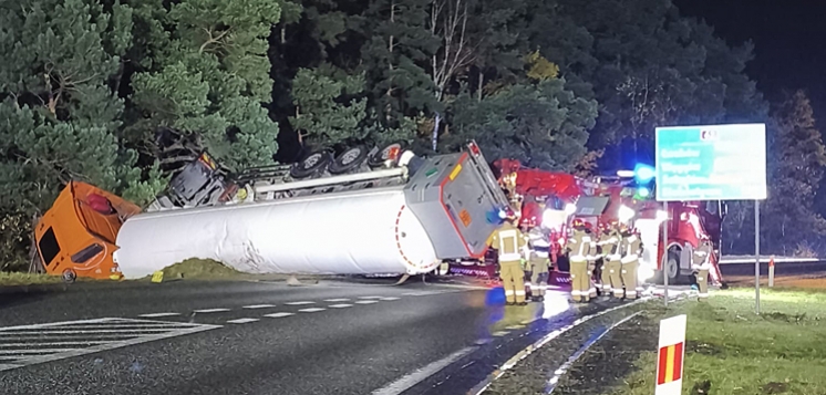Wypadek cysterny z ciekłym azotem (FOTO)