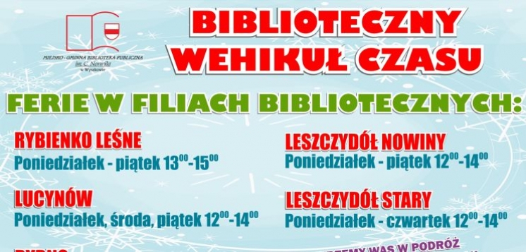 Filie biblioteczne zapraszają w ferie