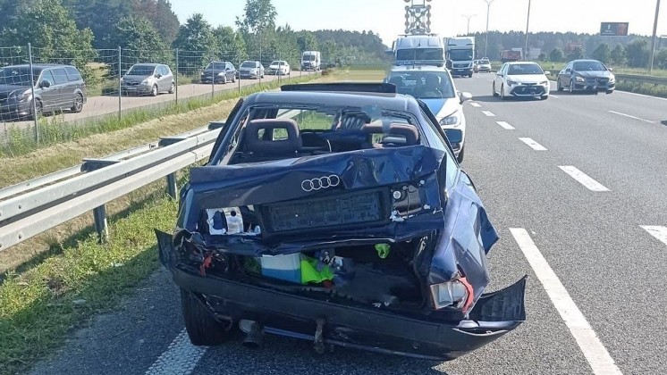 Wypadek czterech samochodów na S8