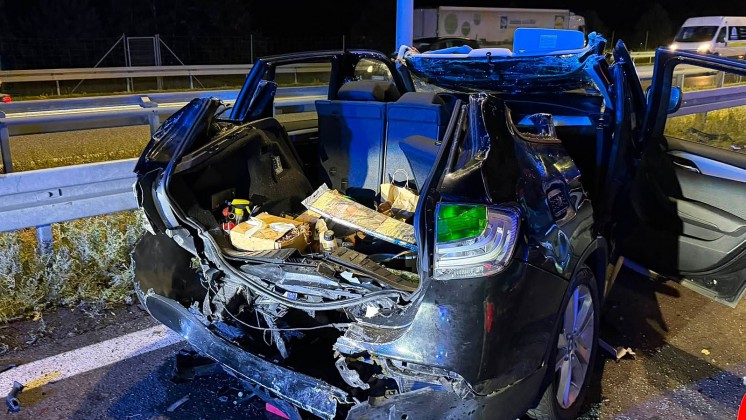 Zderzenie pięciu aut na ekspresówce. Dwie osoby ranne (FOTO)