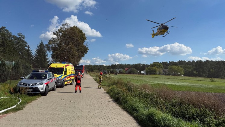 Pożar domu w Gulczewie. Prawdopodobnie doszło do wybuchu gazu