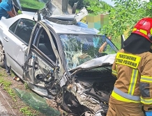 Wypadek w Łosinnie. Mężczyzna zasnął za kierownicą (FOTO)