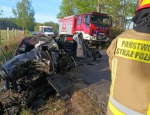 Wypadek w Przykorach. Auto zderzyło się z łosiem (FOTO) [AKTUALIZACJA]
