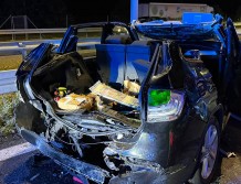 Zderzenie pięciu aut na ekspresówce. Dwie osoby ranne (FOTO)