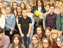 Karolina Gorczyca spotkała się z uczniami Piątki (foto)
